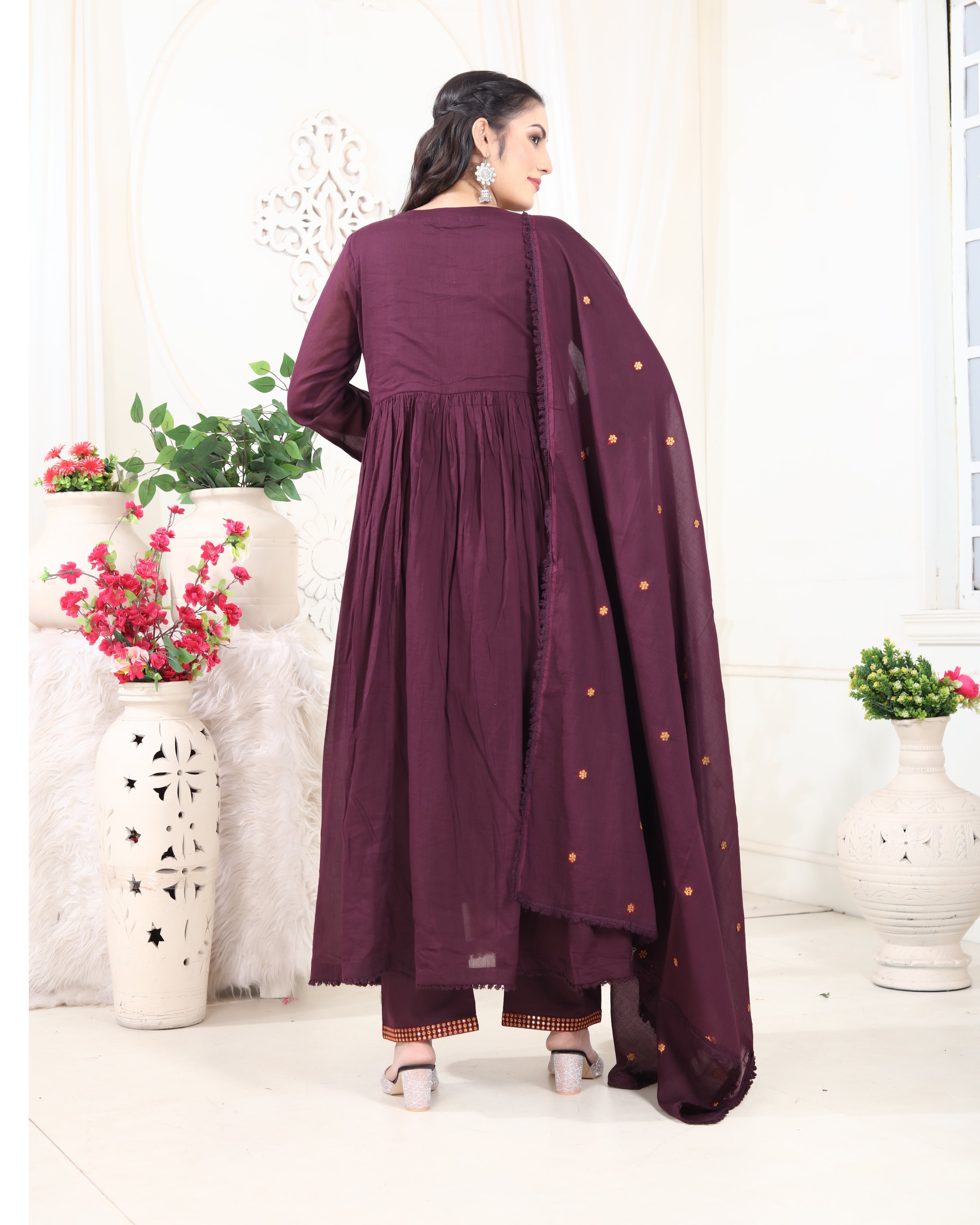 Flairy Kashmiri Cotton Kurti Set