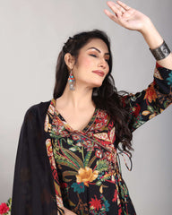 Cotton Kurti set with Vintage Floral Print