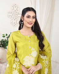 Mint Green Karachi Art Silk Kurti Set