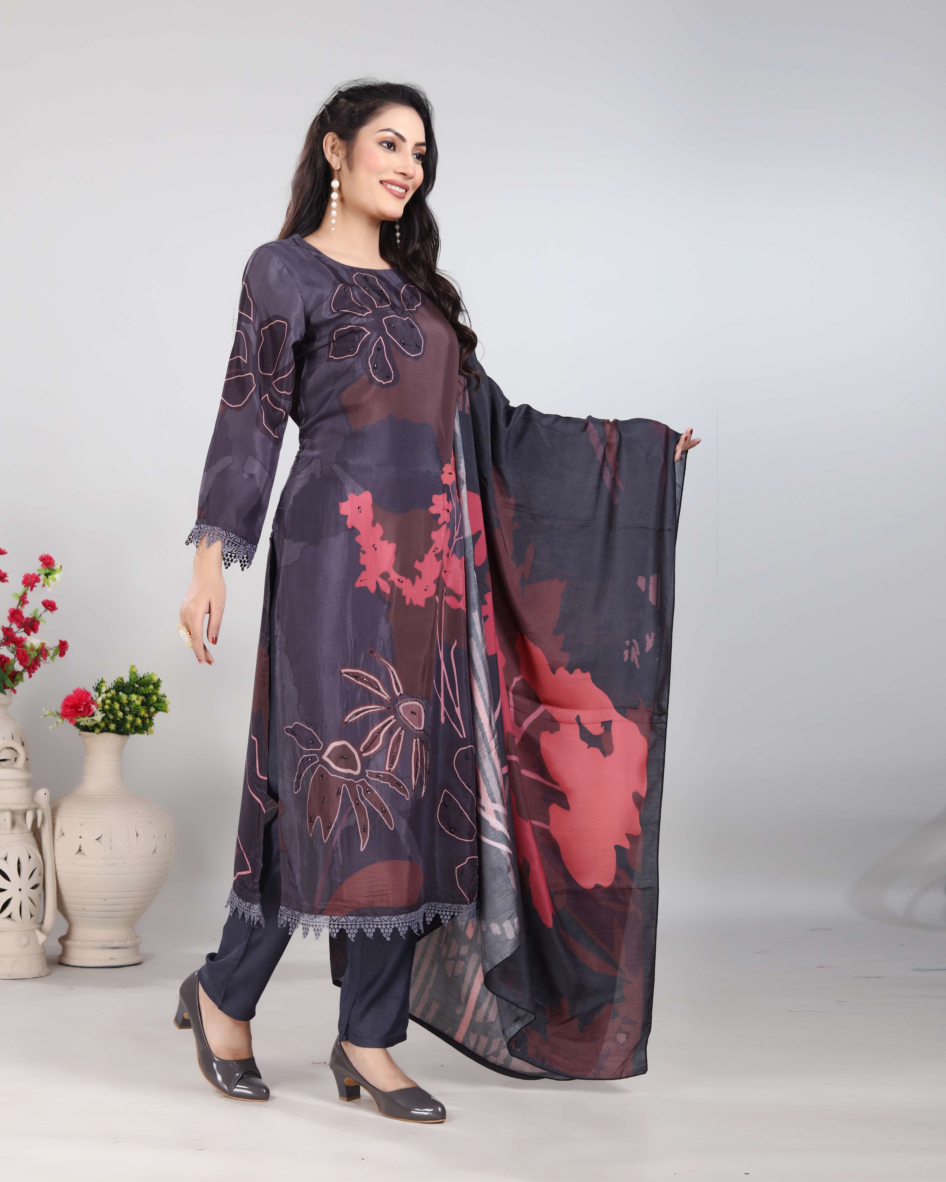 Floral Handwork Kurti Set