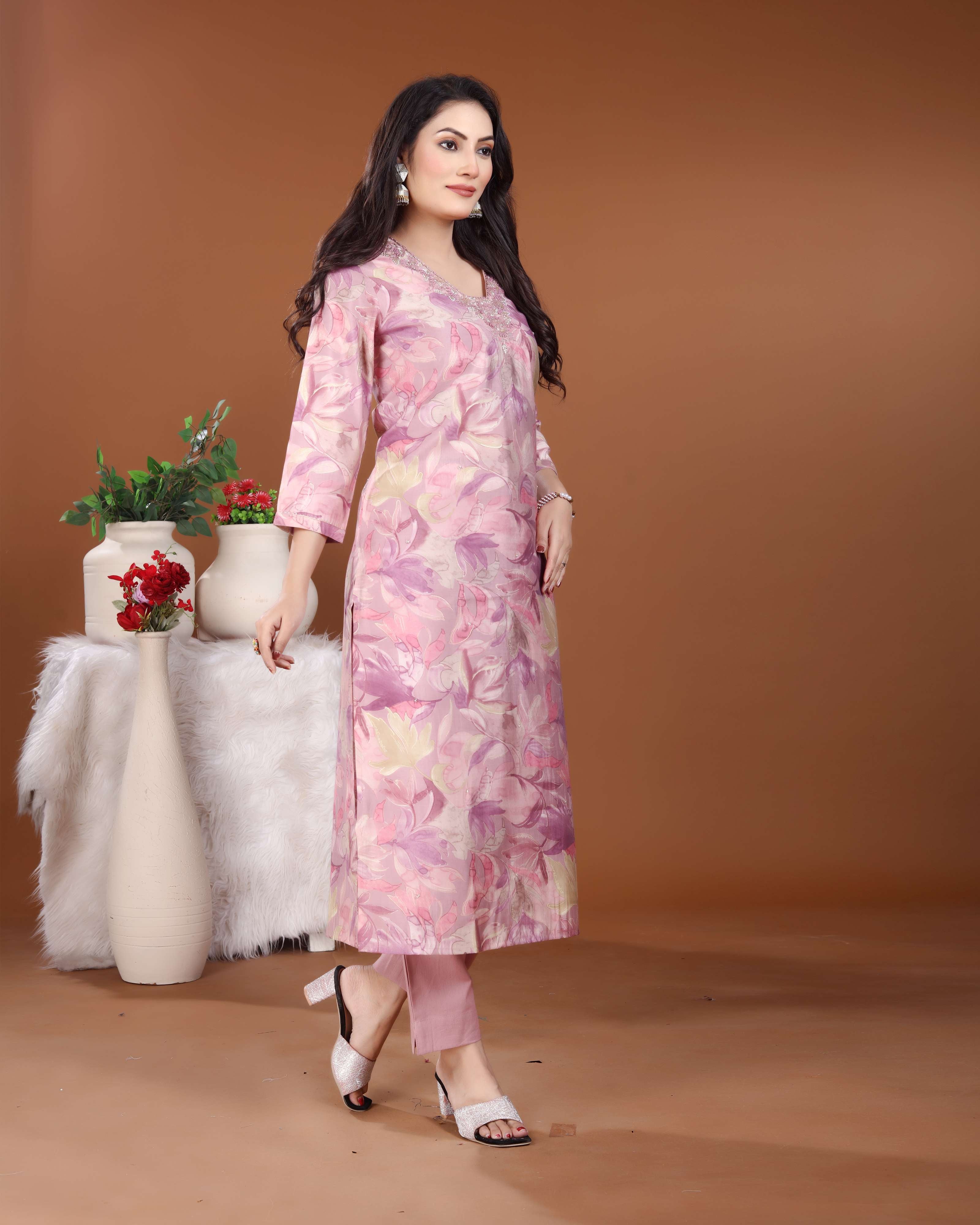 Alia Neck Kurti Set