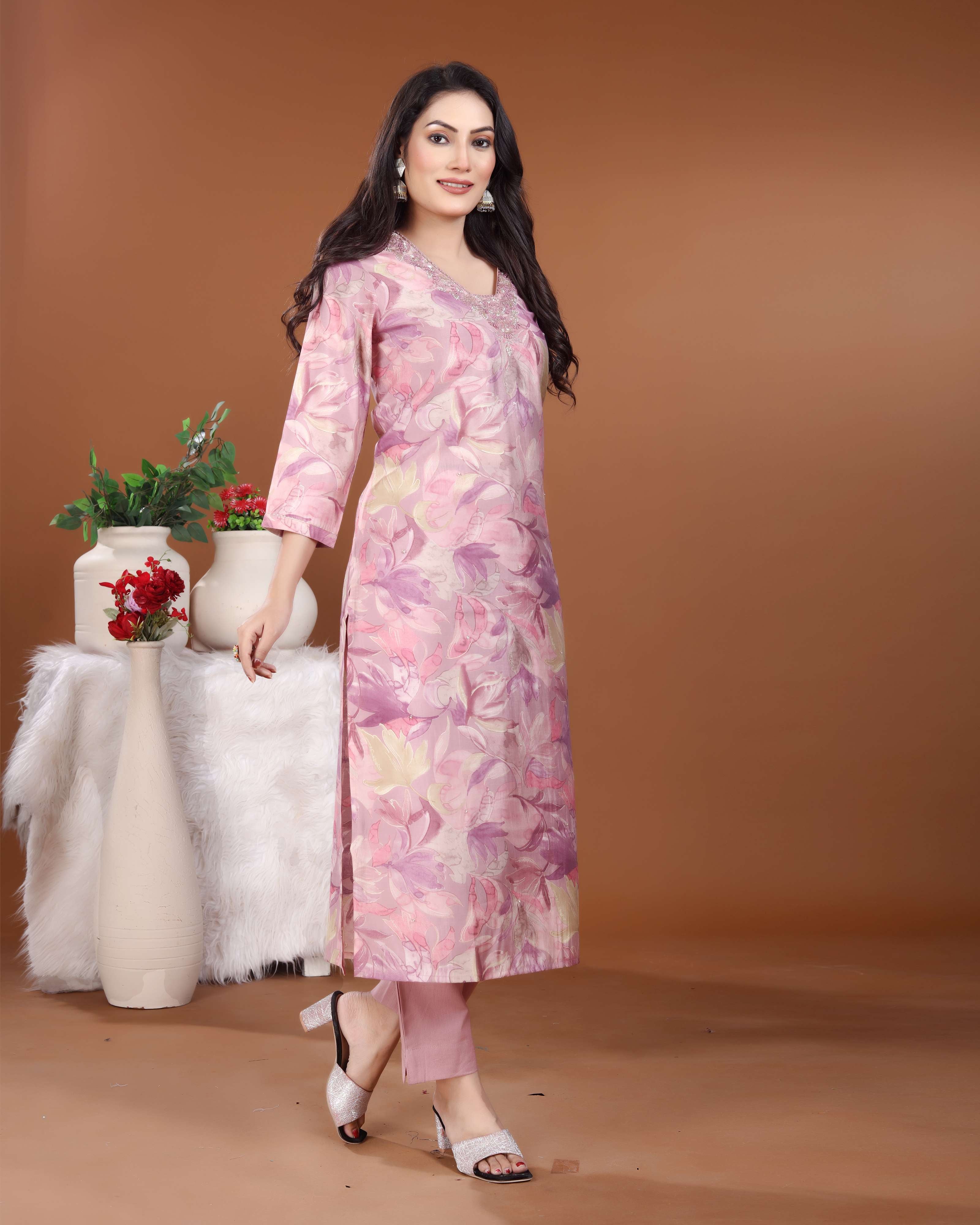 Alia Neck Kurti Set